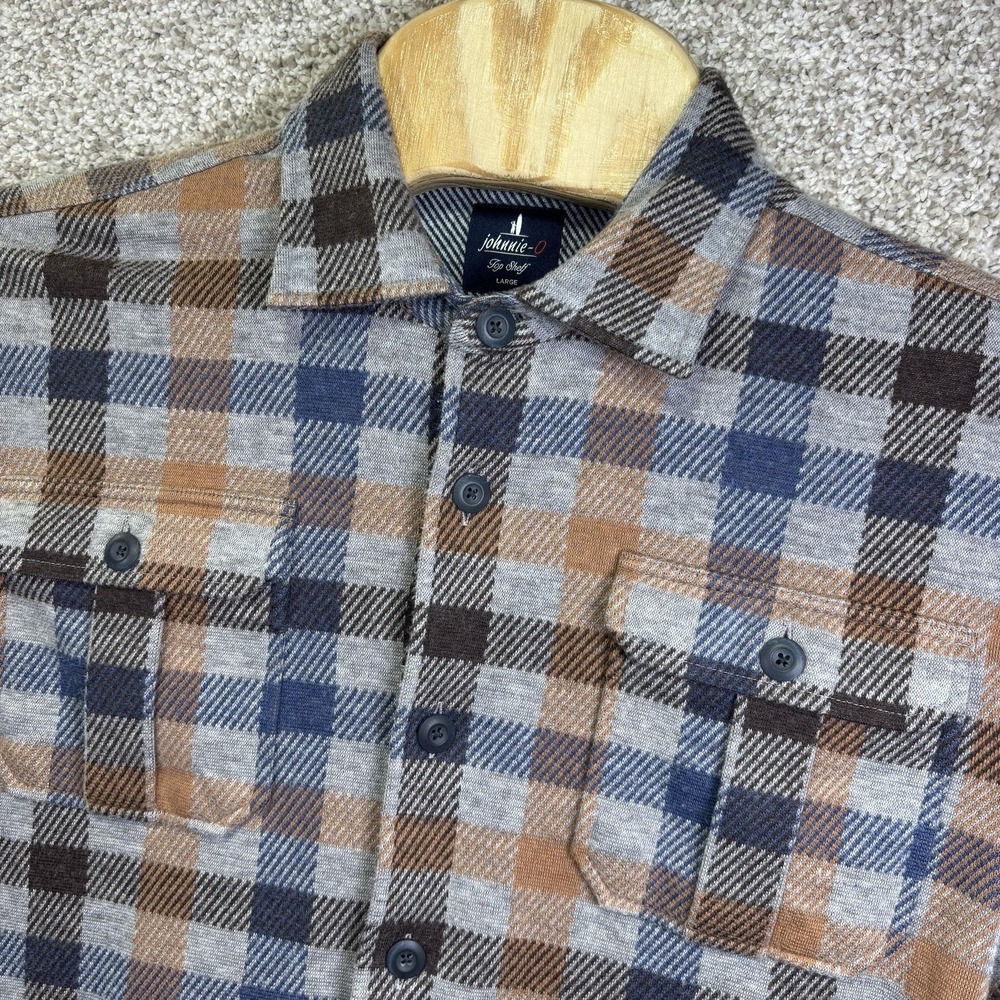 Johnnie-O Top Shelf Mens Large Multicolor Plaid Flannel Button Up Shirt 321927